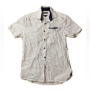 RW&CO. Men’s Fitted Short Sleeve White Button Down Shirt XS